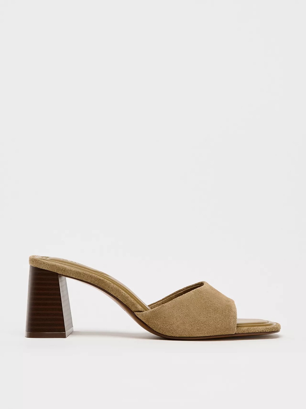 Zara Tan Suede Heel Sandal 37